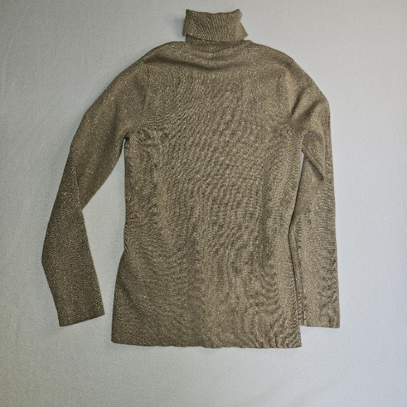 Chicos Metallic Gold Turtleneck Sweater - Picture 8 of 10